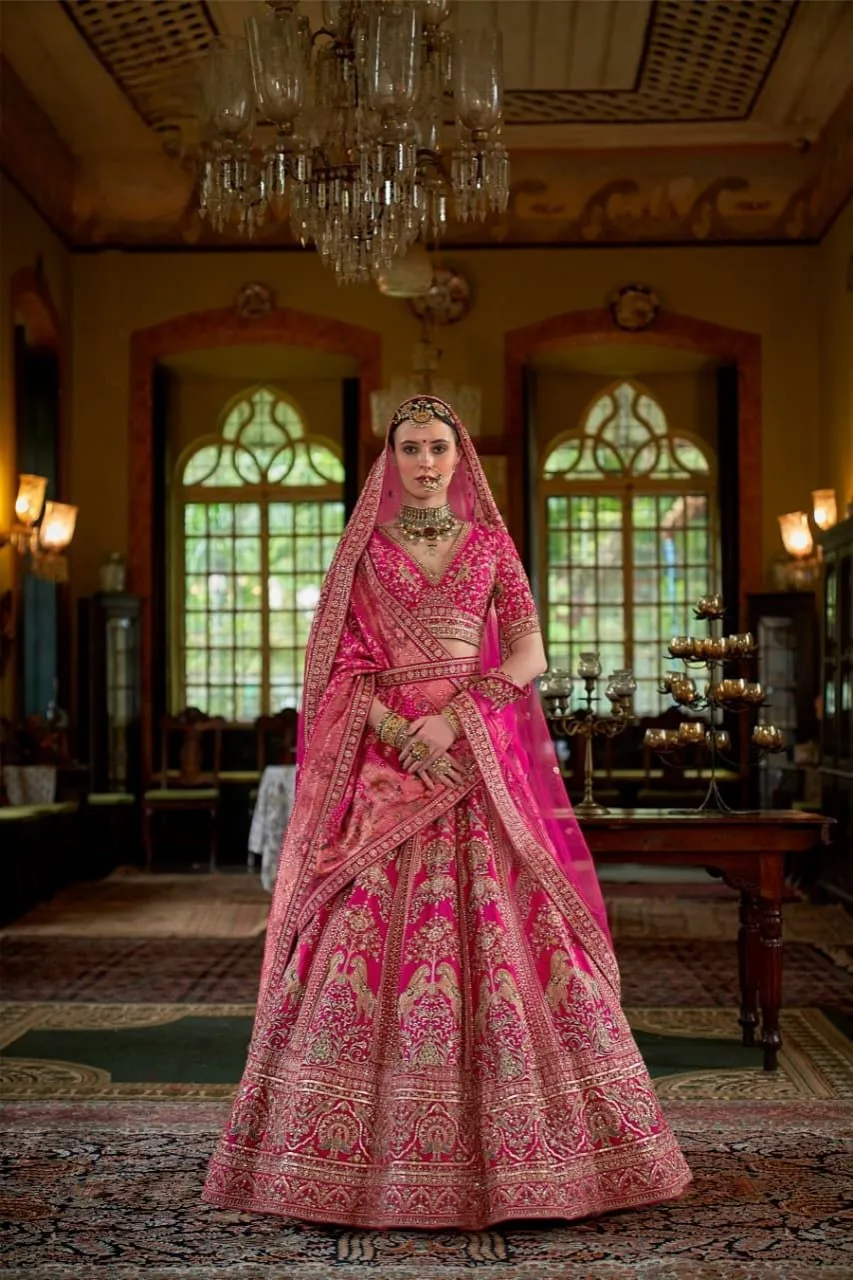 Ivory White Mughal Heritage Zardozi Bridal Lehenga Choli